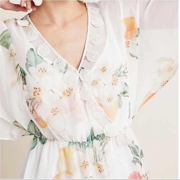 FARM Rio x Anthropologie Eloisa Boho Floral Flowy Cottagecore Midi Dress Size M - Picture 10 of 16